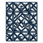 Navy Nautical Greek Key Geometric Grid Rug