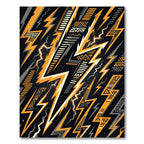 Orange Yellow Lightning Geometric Abstract Rug