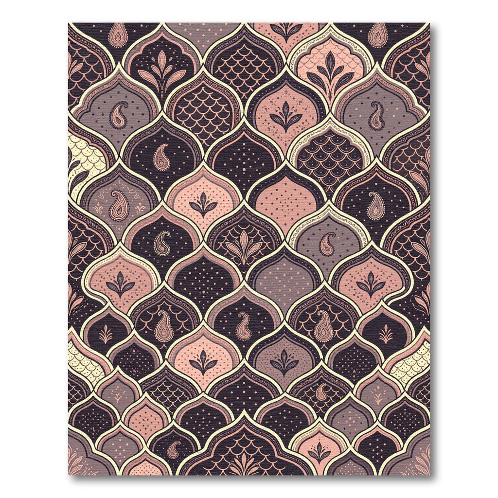 Mauve Paisley Arches Medallion Rug