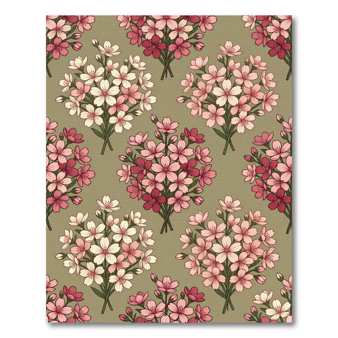 Pink Cherry Blossom Garden Bouquet Rug