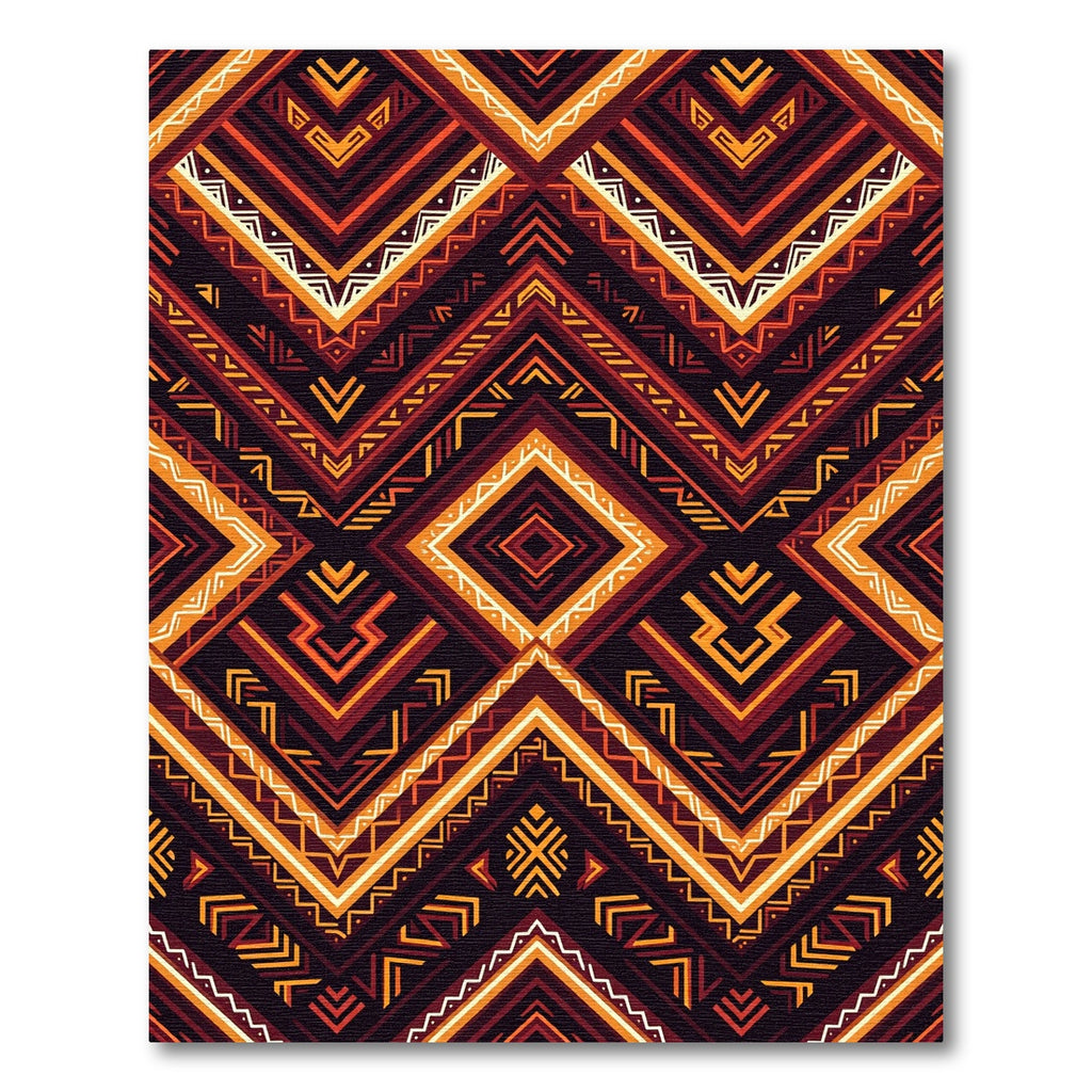 Earthy Warm Toned Geometric Chevron Rug