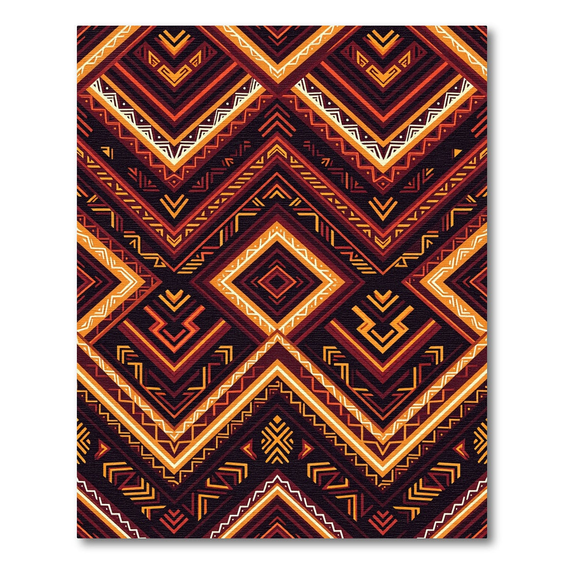Earthy Warm Toned Geometric Chevron Rug