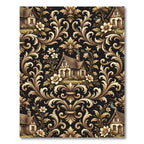 Tudor Village Baroque Floral Scroll Rug