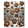 Rustic Animal Paw Track Wood Plank Rug