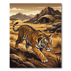 Majestic Tiger Savannah Woodland Scene Rug