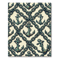 Rustic Nautical Anchor and Chain Link Rug