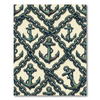 Rustic Nautical Anchor and Chain Link Rug