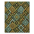 Golden Sage Diamond Floral Overlay Rug