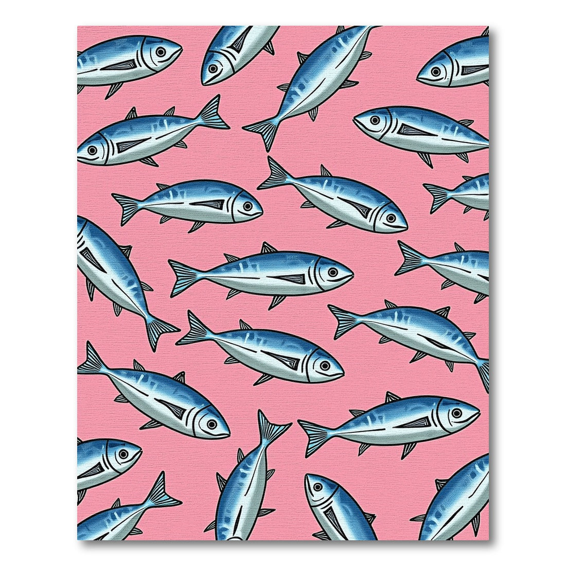 Blue School Shoal Sardine Pattern Rug