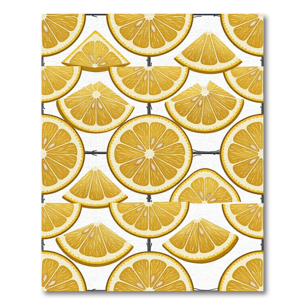 Vibrant Citrus Slice Geometric Yellow Rug