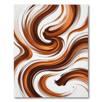 Earthy Copper Swirl Abstract Rug