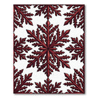 Dark Red Crystal Snowflake Fragment Rug