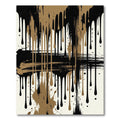 Black and Gold Abstract Ink Drip Rug