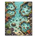 Turquoise Tide Pool Marine Life Rug