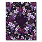 Elegant Purple Grapevine Floral Wreath Rug