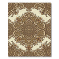 Golden Baroque Rose Scroll Rug