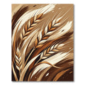 Earthy Wheat Ears Brushstrokes Rug