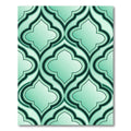 Elegant Mint Quatrefoil Geometric Trellis Rug