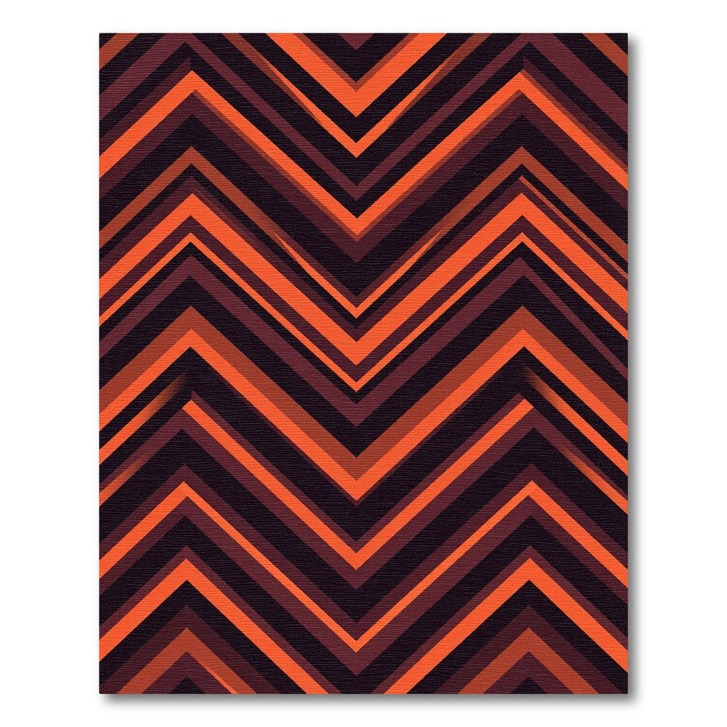 Geometric Burnt Orange Chevron Zigzag Rug