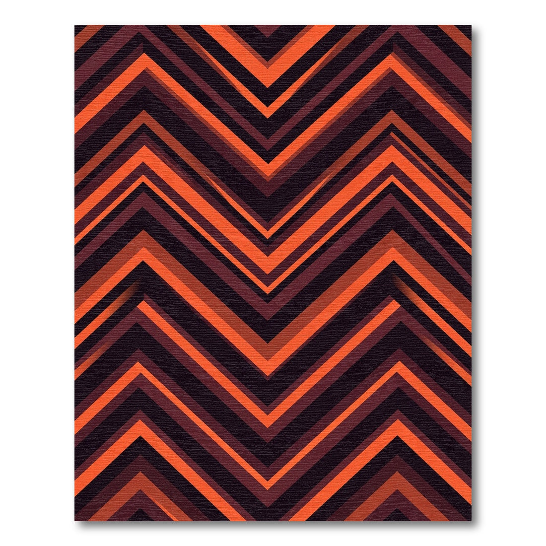 Geometric Burnt Orange Chevron Zigzag Rug