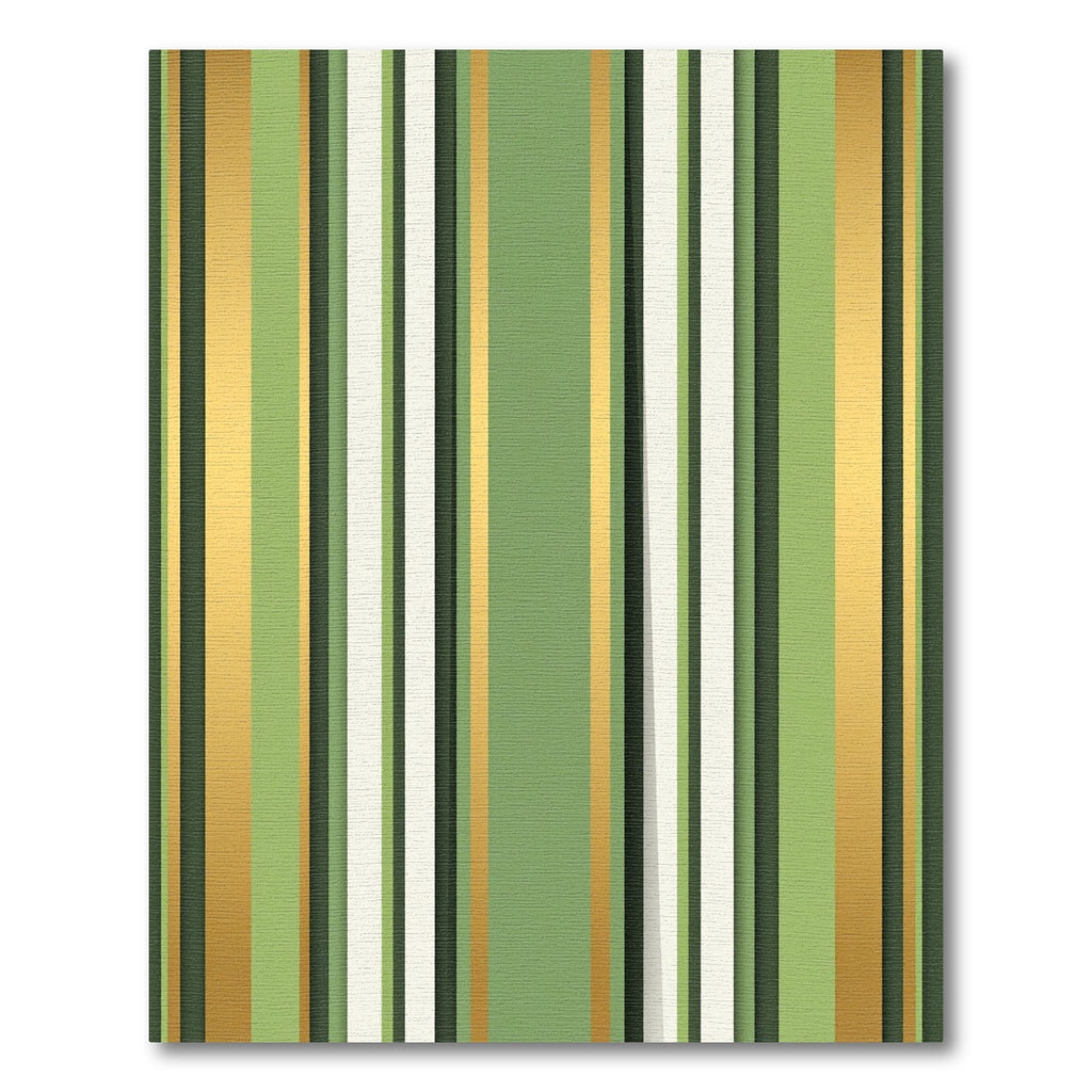 Elegant Gold and Sage Striped Art Rug