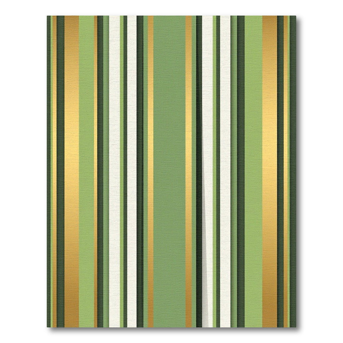 Elegant Gold and Sage Striped Art Rug