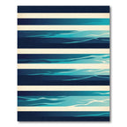 Coastal Deep Blue Abstract Stripe Layer Rug
