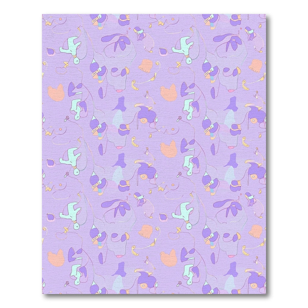 Pastel Lavender Abstract Botanical Branches Rug