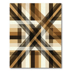 Modern Geometric Brown Plaid Intersecting Lines Rug