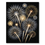 Luminous Golden Fireworks Burst Art Rug
