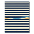 Naval Striped Shoreline Horizon Area Rug