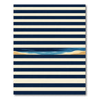 Naval Striped Shoreline Horizon Area Rug