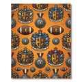 Heritage Crest Sports Medallion Orange Surface Rug