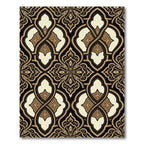 Gilded Onyx Damask Interlocking Scroll Rug