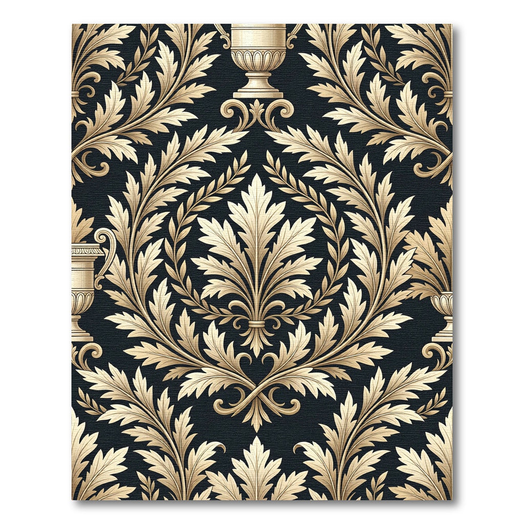 Classic Gold Acanthus Leaf Scroll Rug
