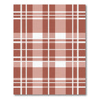 Terracotta White Classic Plaid Stripes Rug