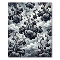 Monochromatic Ink Cloud Swirl Rug