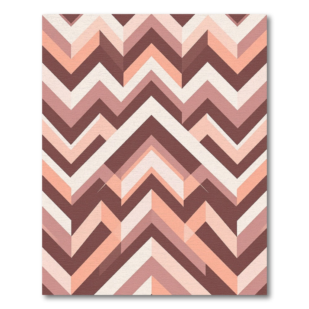 Modern Earthy Geometric Chevron Ripple Rug
