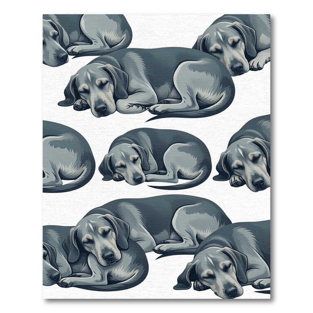 Sleeping Gray Hound Dog Composition Rug