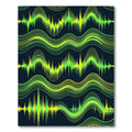 Vibrant Lime Green Waveform Lines Rug