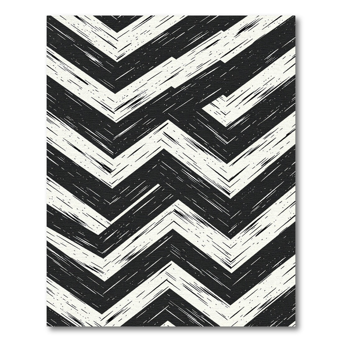 Monochrome Textured Chevron Rug
