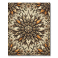 Elegant Beige Gold Floral Mandala Rug