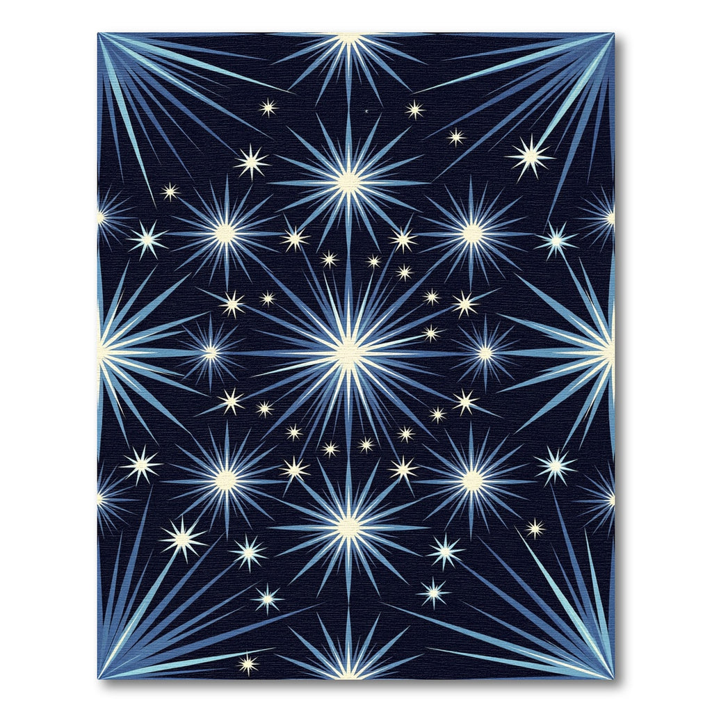 Midnight Blue Celestial Starry Night Rug