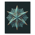Ornate Teal and Gold Star Medallion Rug