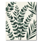 Deep Green Eucalyptus Branch Collage Rug