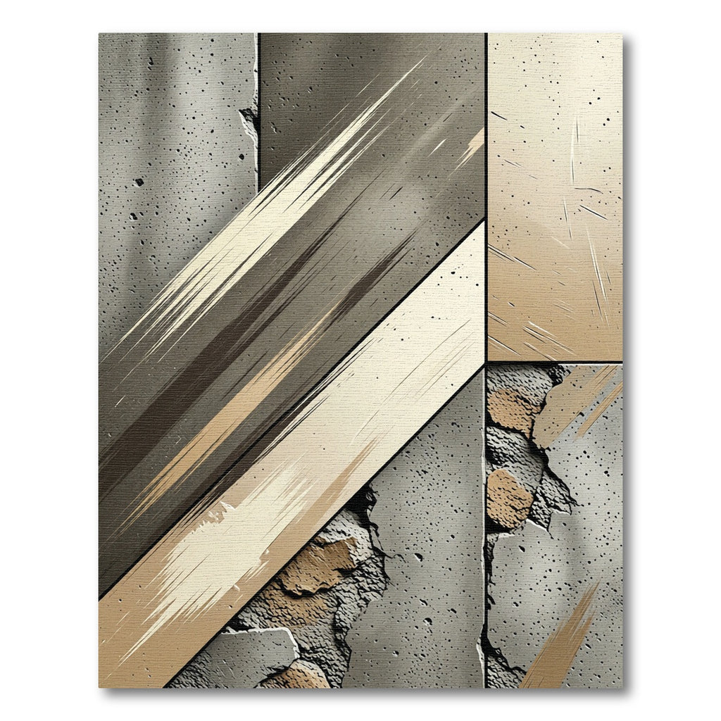 Concrete Strokes Abstract Rug
