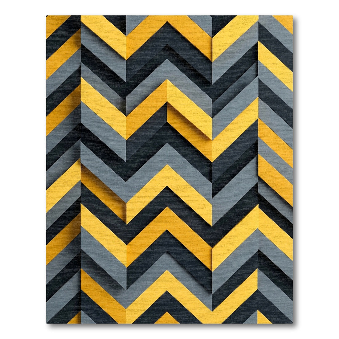 Bold Yellow and Gray Chevron Zigzag Rug