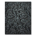 Dark Charcoal Scrollwork Filigree Rug