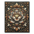 Vintage Bronze Lotus Floral Medallion Rug