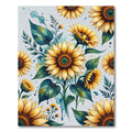 Watercolor Sunflower Botanical Garden Illustration Rug